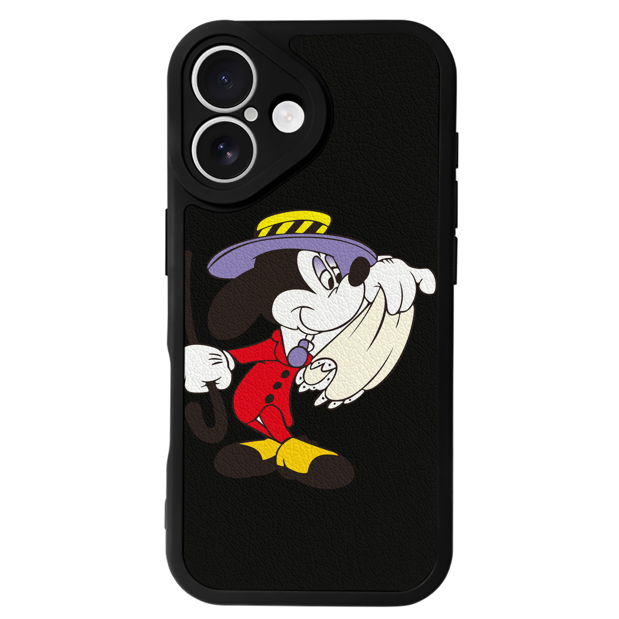 （画像用） ミッキーマウス Mickey Mouse 【iPhone 16シリーズ対応】シリコンスマホケース（レザー調） 材質：シリコン